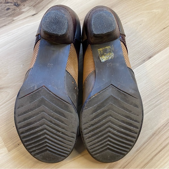 L’ARTISTE Bardot Brown Leather Shoes Oxford Heel Size 7.5 - Picture 7 of 8